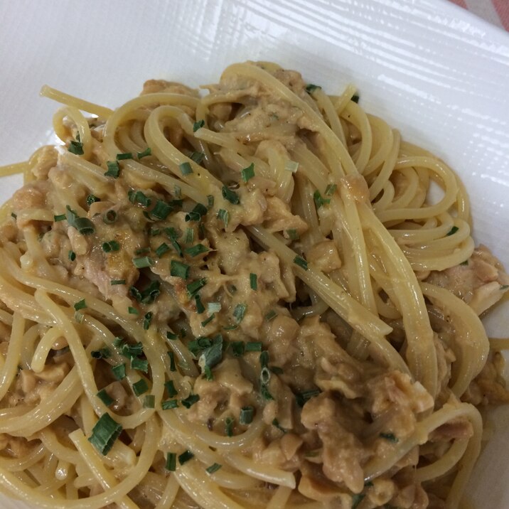 ツナと納豆のパスタ♪